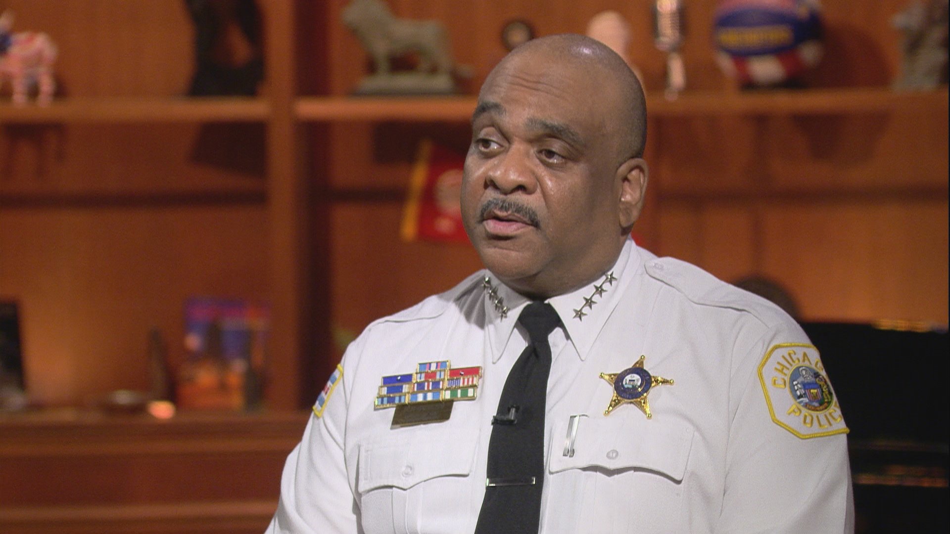 Chicago Police Superintendent Eddie Johnson appears on “Chicago Tonight” on Aug. 9, 2018.