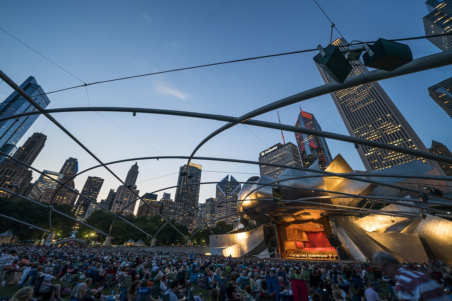 The Chicago Symphony Orchestra and Civic Orchestra of Chicago, led by Zell Music Director Riccardo Muti, performed a free “Concert for Chicago” at the Jay Pritzker Pavilion in Millennium Park on Sept. 20, 2018. (Photo Credit: Todd Rosenberg)