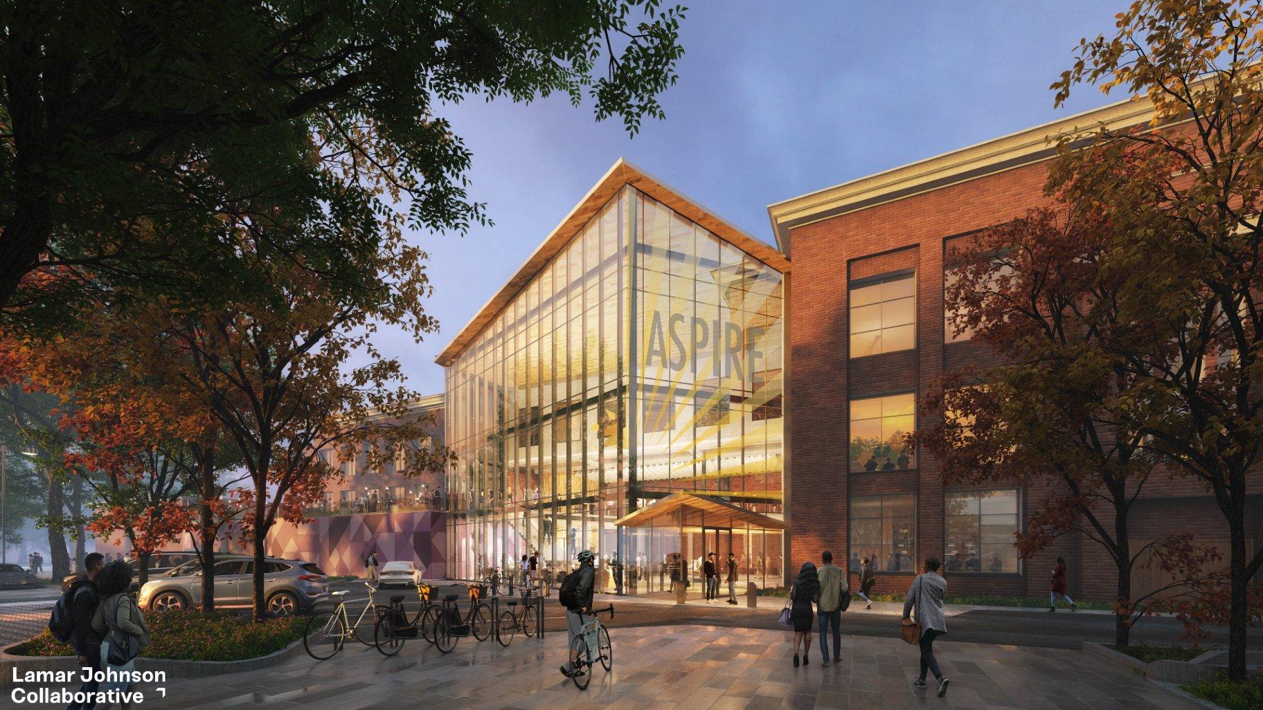 A rendering of the Aspire Center. (Courtesy of Lamar Johnson Collaborative)