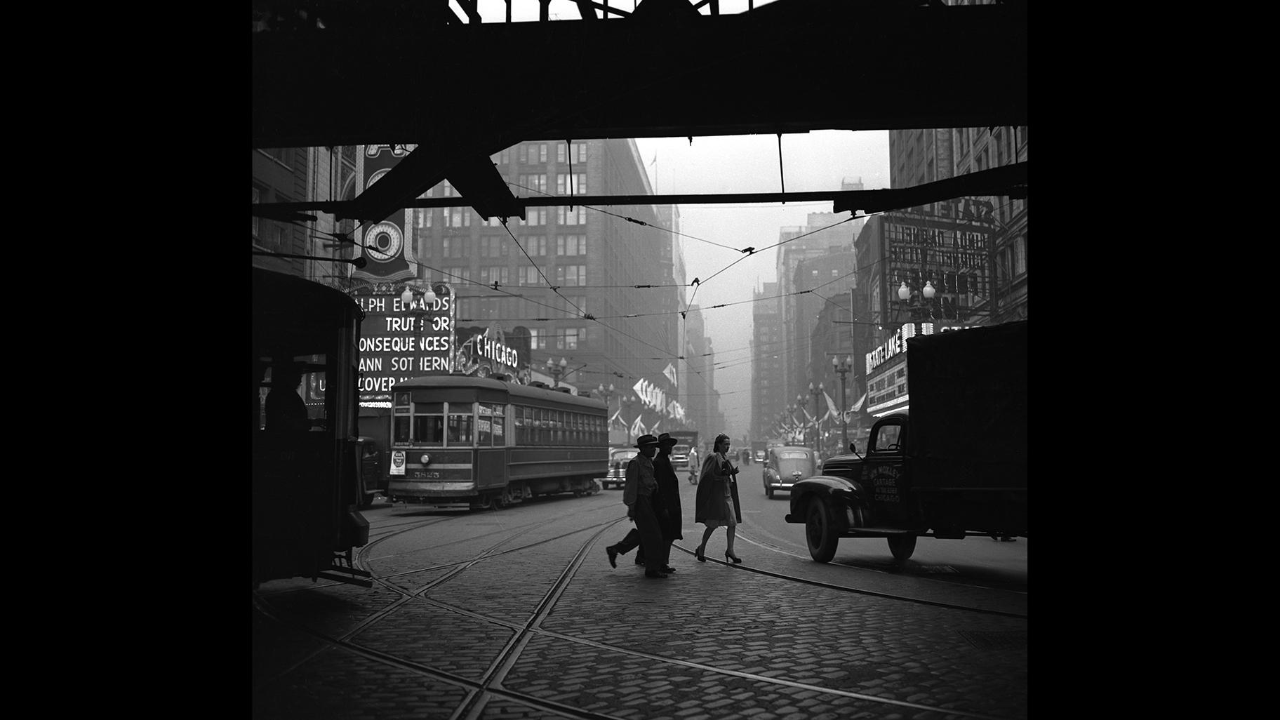 The Loop “during a dull day,” 1947. (Courtesy the Chicago History Museum)