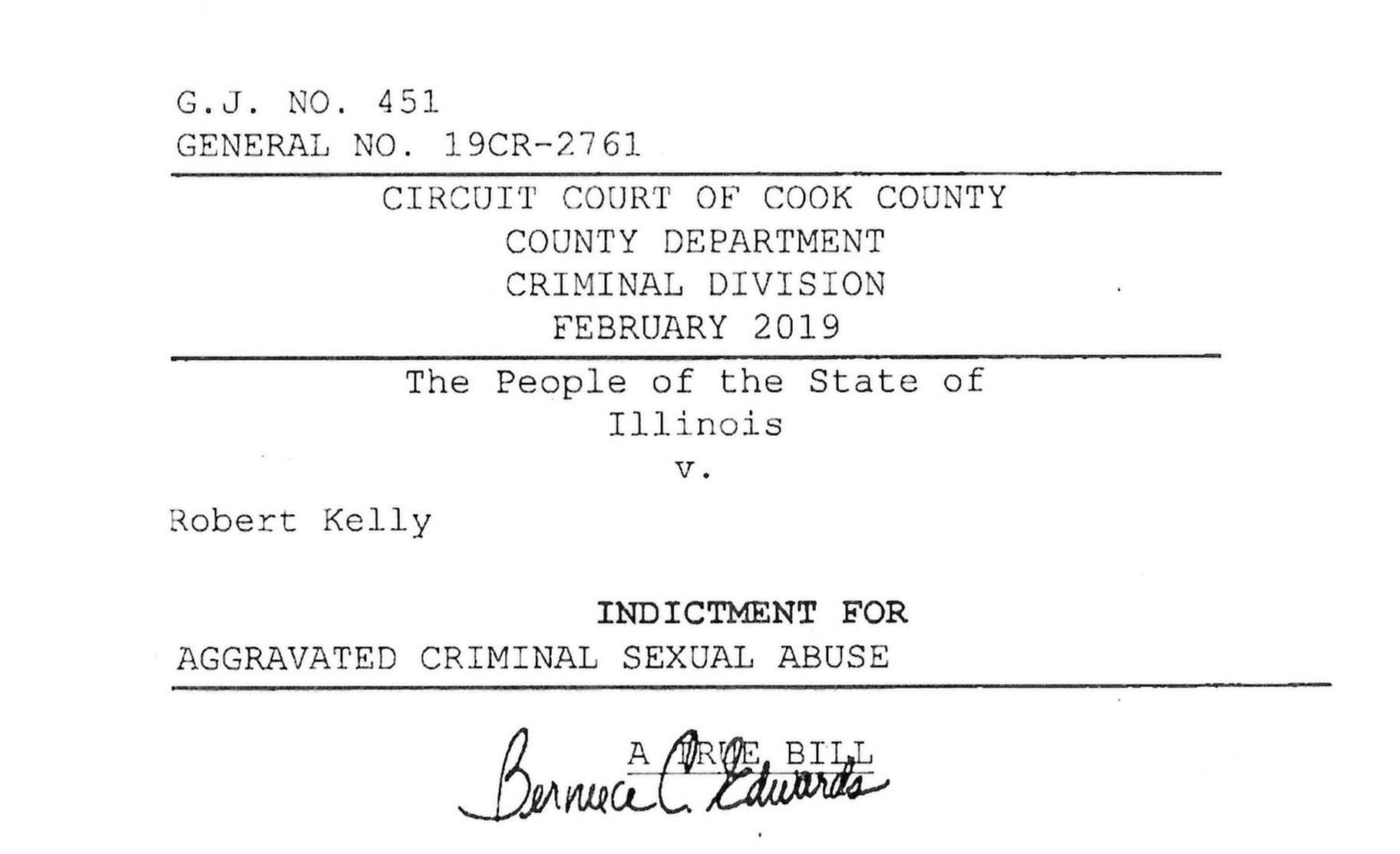 Document: Read the indictments against R. Kelly