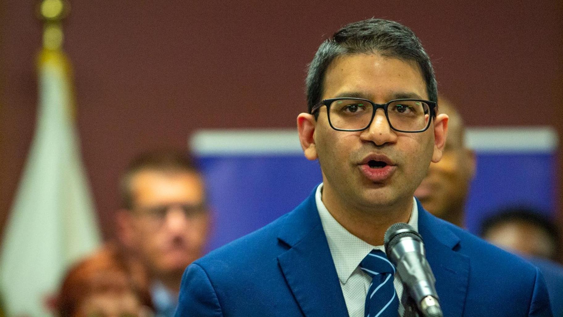 Illinois Department of Public Health Director Dr. Sameer Vohra is pictured at a news conference in Springfield in May 2023. IDPH is warning Illinoisans to take precautions against the spread of respiratory viruses as hospitalizations rise. (Jerry Nowicki / Capitol News Illinois)