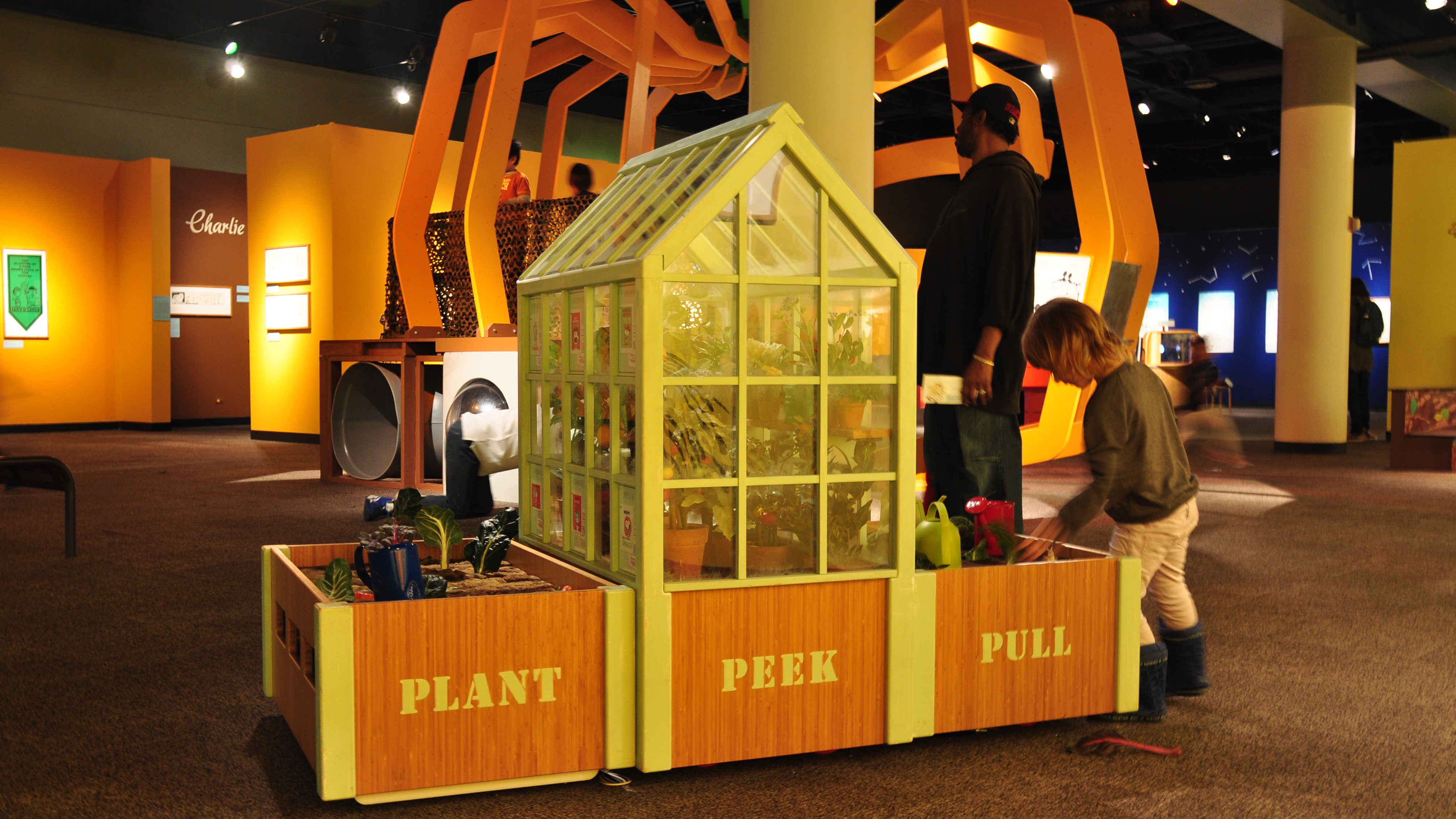 A child tends to the crops in a "Peanuts ... Naturally" gardening activity. (Sean Keenehan)