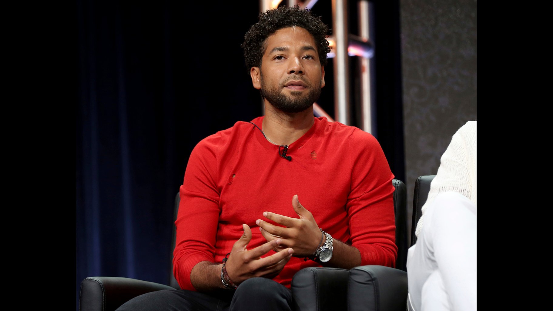 In this Aug. 8, 2017 file photo, Jussie Smollett participates in the “Empire” panel during the FOX Television Critics Association Summer Press Tour at the Beverly Hilton in Beverly Hills, California. (Photo by Willy Sanjuan / Invision / AP, File)