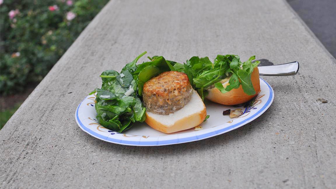 Asian carp burger, served at a Friends of the Chicago River event. (Margaret Frisbee)