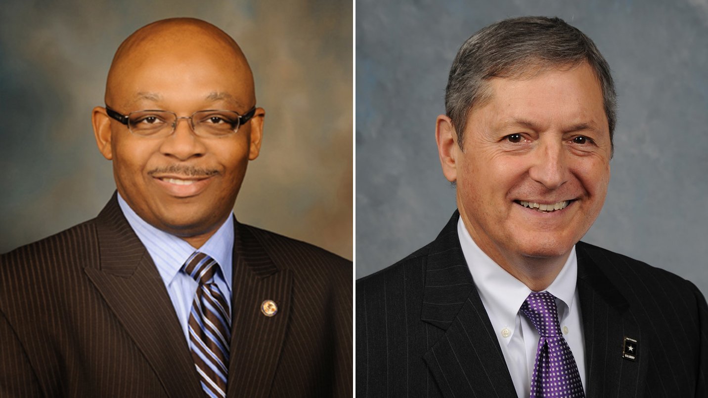 Rep. Will Davis (D-East Hazel Crest) and Rep. David Harris (R-Mount Prospect)