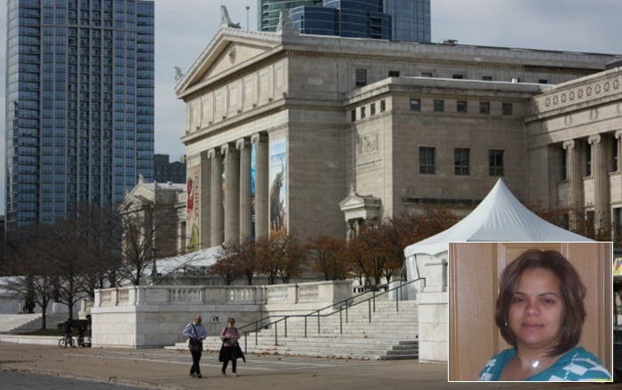 Caryn Benson (inset) pleaded guilty Monday to stealing more than $375,000 from the Field Museum. (Chloe Riley / LinkedIn)