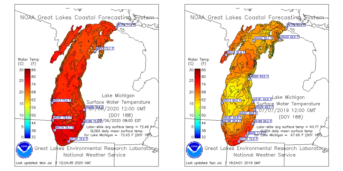 Come On In The Water S Comfy Lake Michigan Is 10 Degrees Warmer Than 2019 Chicago News Wttw