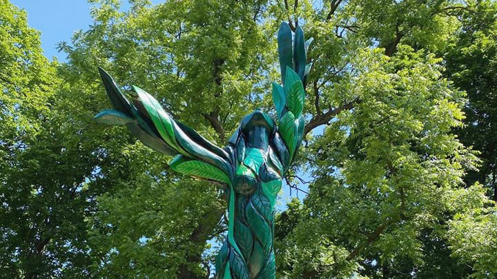 "Green Lady" in Jackson Park is the latest sculpture to breathe new life into one of Chicago's dead ash trees. (Chicago Sculpture International)