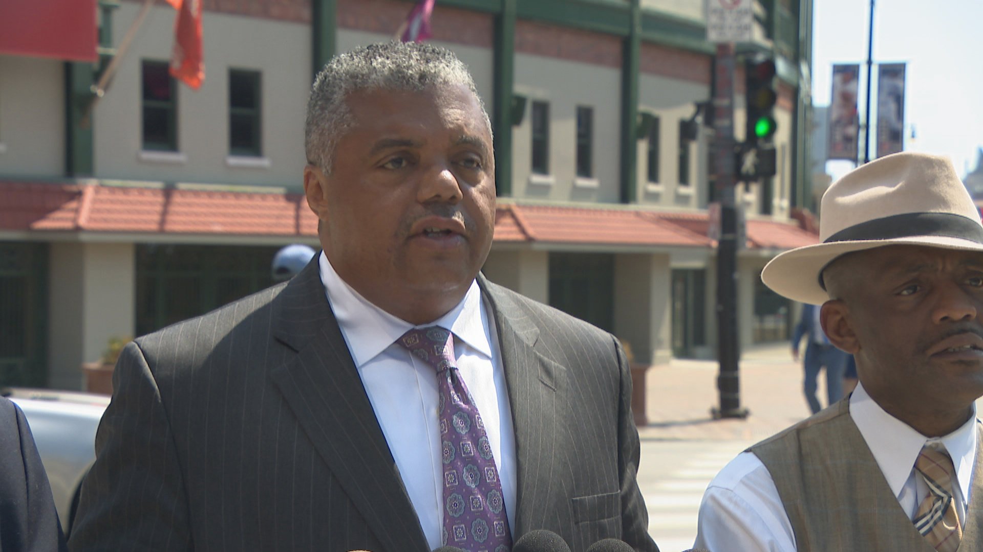 The Rev. Gregory Seal Livingston on July 24, 2018 announces plans for an anti-violence protest Aug. 2 along Lake Shore Drive. (Chicago Tonight)