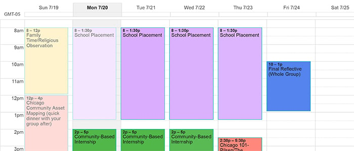 See the STEP-UP program calendar for 2015 students.