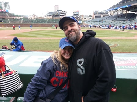 Mattefs and wife Amy at Wrigley Field, opening weekend 2014