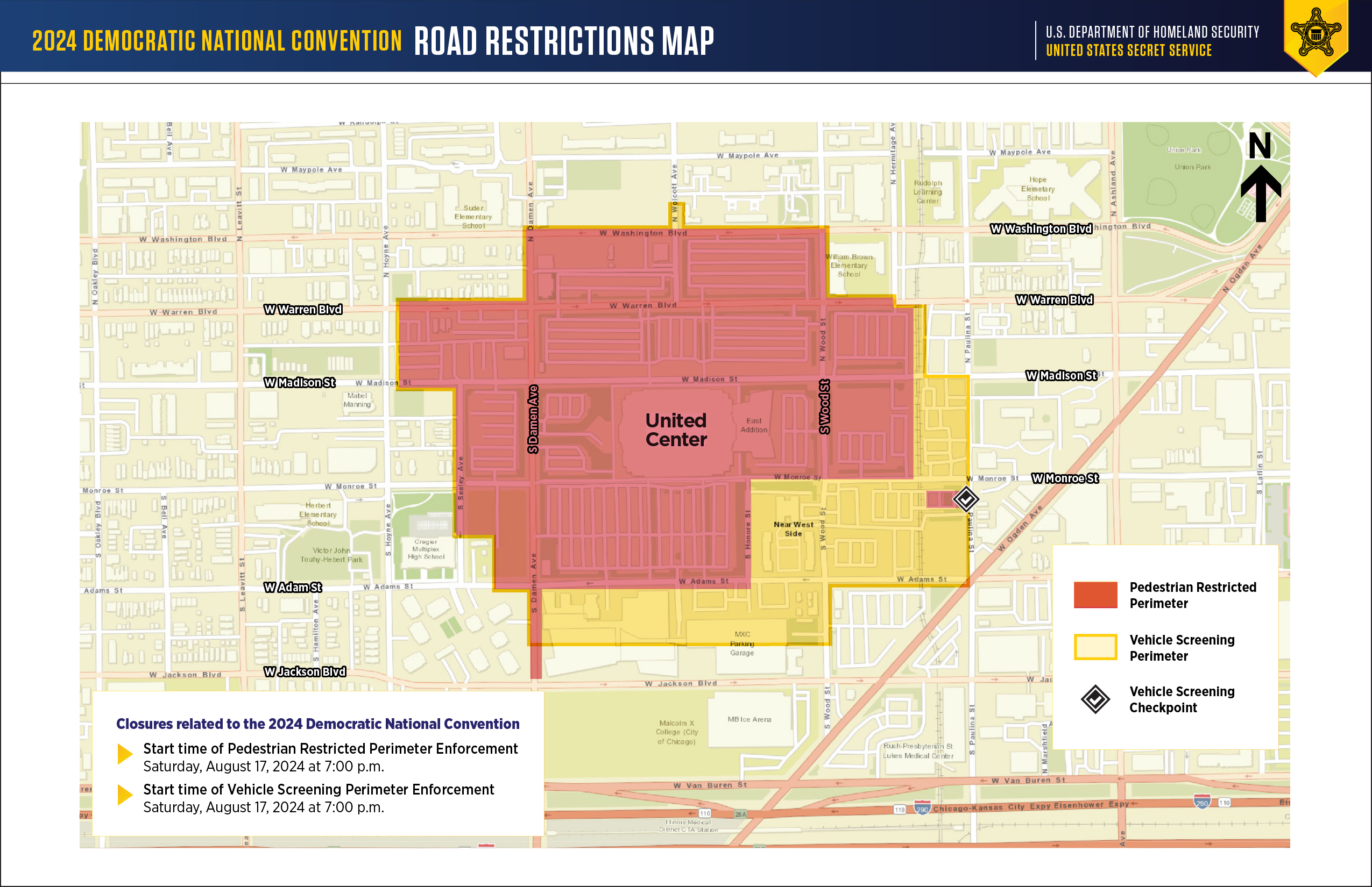 Road restrictions near the United Center (City of Chicago)