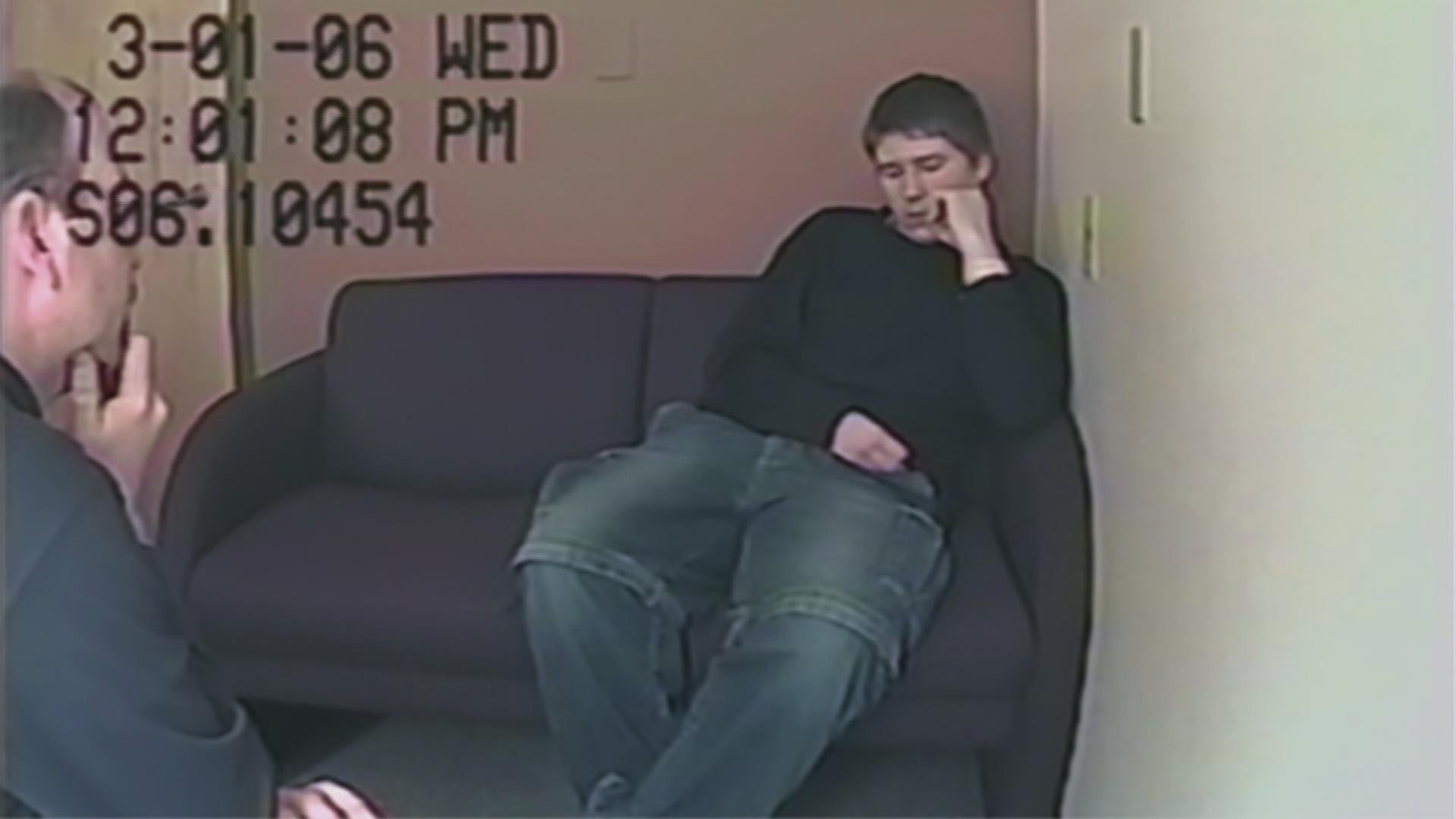 Footage from the interrogation of Brendan Dassey, as seen in the Netflix documentary “Making a Murderer.” (Courtesy Netflix)