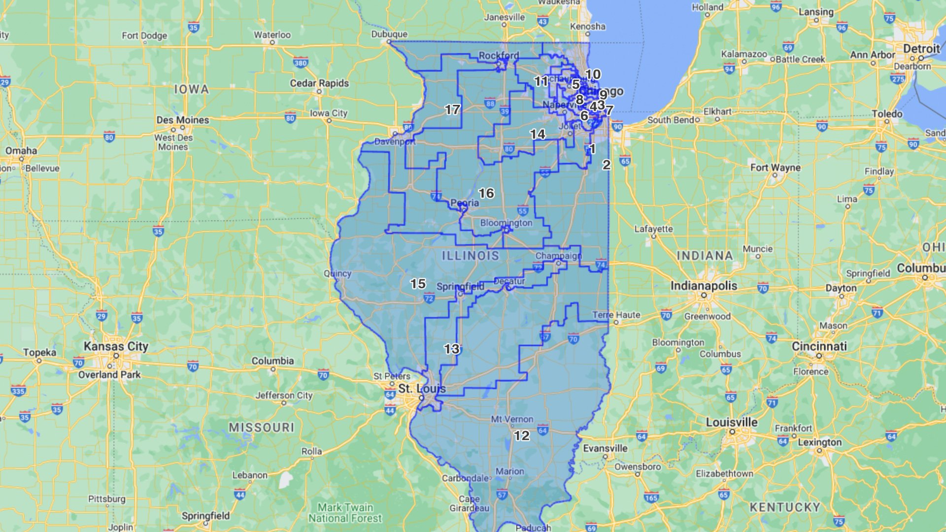 Illinois Primary Election 2022 U.S. House District Map Guide