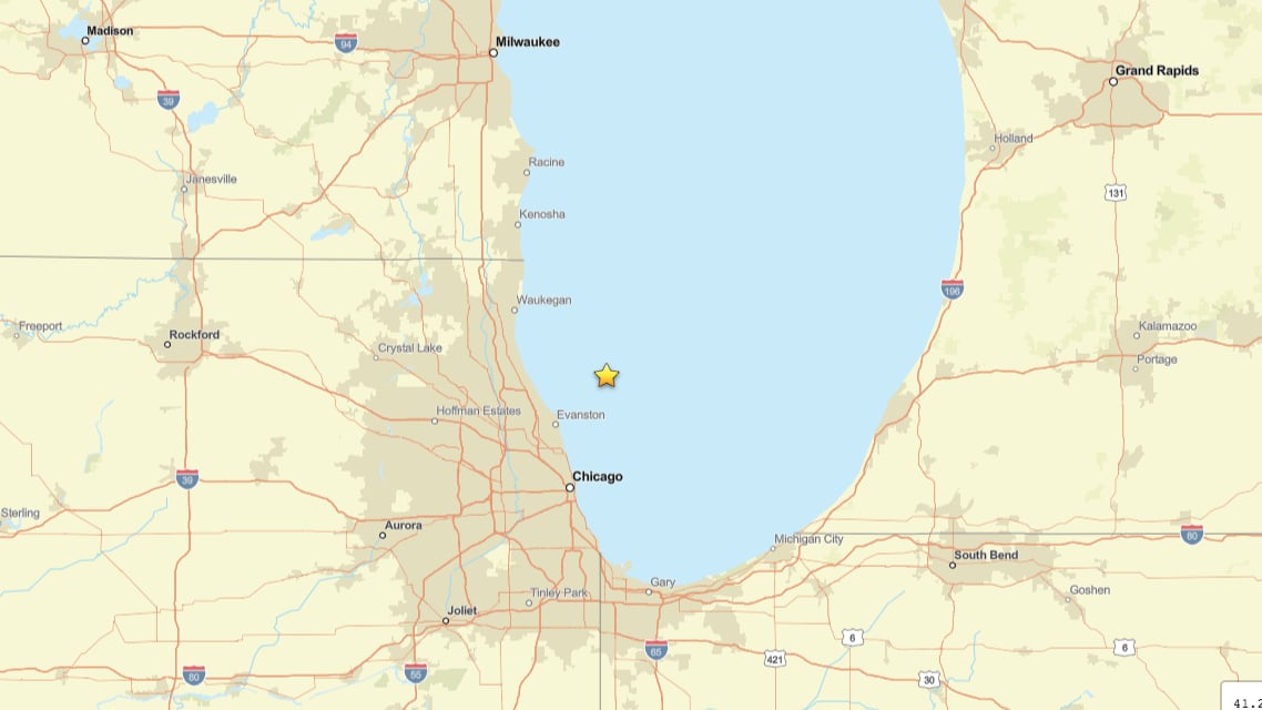 Earthquake Reported on Chicago’s North Shore, USGS Says Magnitude 2.9