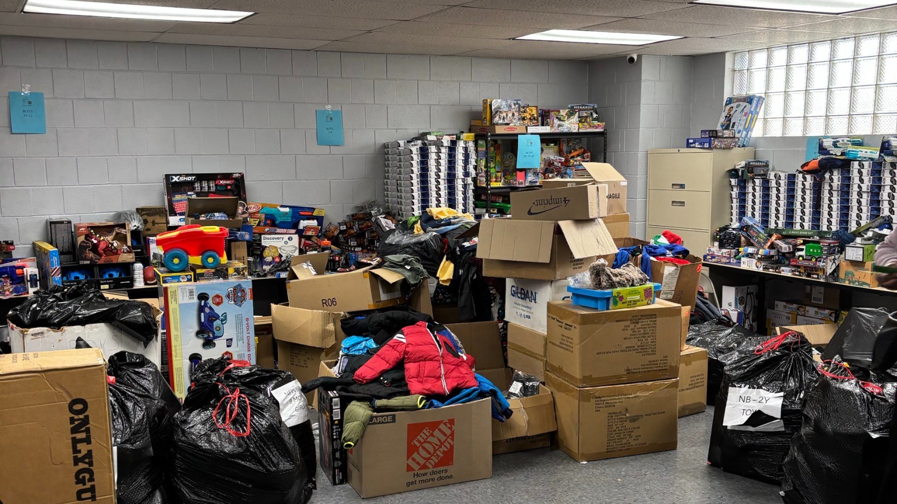 Donations of clothes and toys made to Chicago-area Salvation Army facilities. (Credit: Salvation Army)