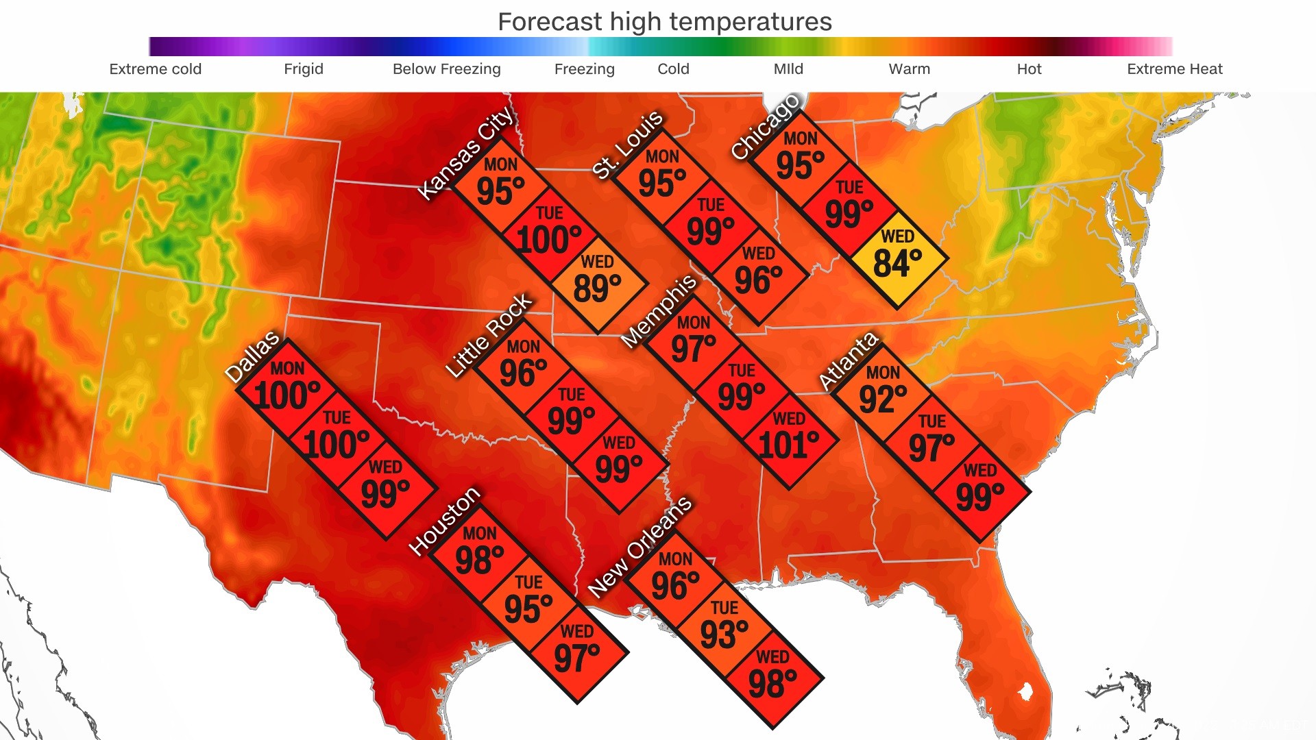 Second Heat Wave Expected to Bring Temps Above 100 for 20 of People in