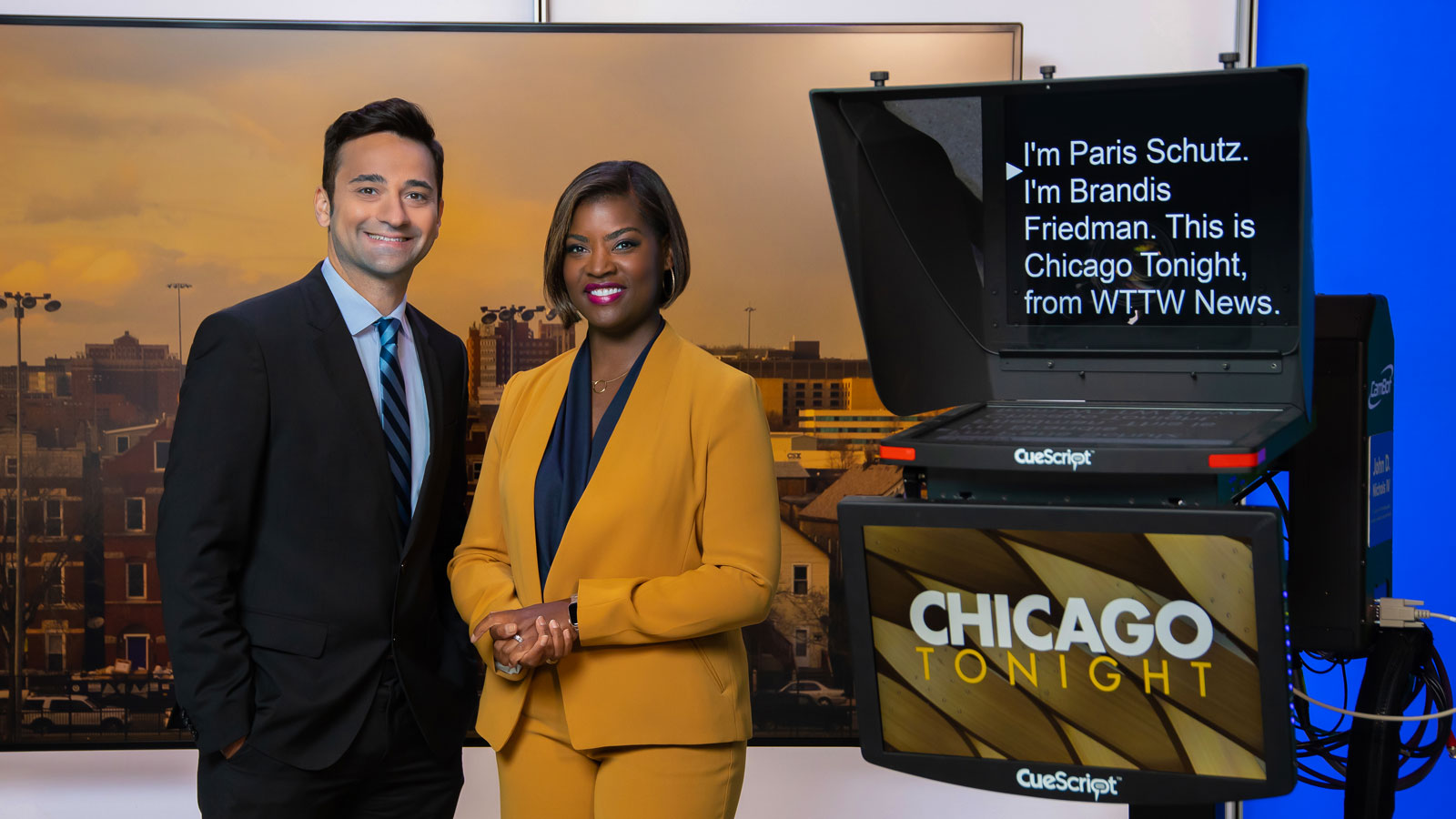 Brandis Friedman and Paris Schutz host an episode of “Chicago Tonight”