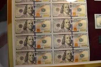 The newly redesigned $100 bill