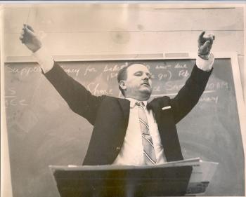 Mr. K conducting in the 1960's with closed eyes, getting lost in the music; photographer unknown