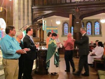 Bishop Eaton at a synod worship. This year marks the 25th anniversary of the ELCA.