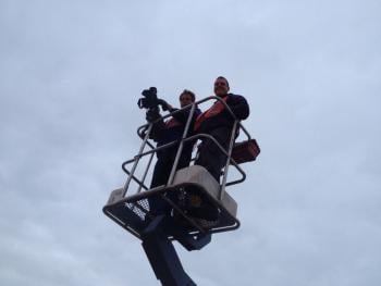 The camera crew at O’Hare