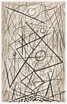 Abraham Walkowitz, Geometric Abstraction. 1916 Ink wash on paper. Kalamazoo Institute of Arts.