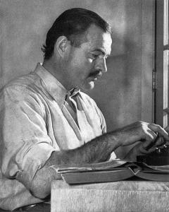 Ernest Hemingway at the keys