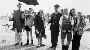 (L to R) John Cleese, Terry Gilliam, Terry Jones, Graham Chapman, Michael Palin (as a Gumby) and Eric Idle