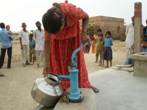 Girl at well in Rajasthan