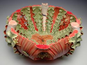Bonnie Seeman Bowl Form, 2008 porcelain and glass 