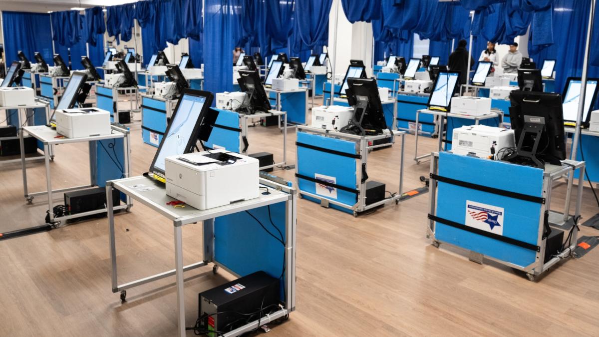 The Chicago Board of Elections early voting supersite is pictured on Feb. 10, 2026. (Ken Carl / WTTW)