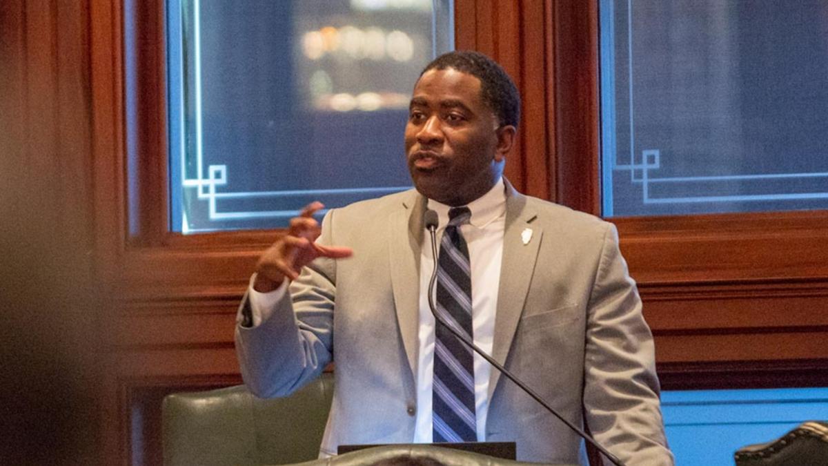 Gov. JB Pritzker signed the bill after state Rep. Marcus Evans, D-Chicago, had a firsthand encounter with squatters recently. (Andrew Adams / Capitol News Illinois)
