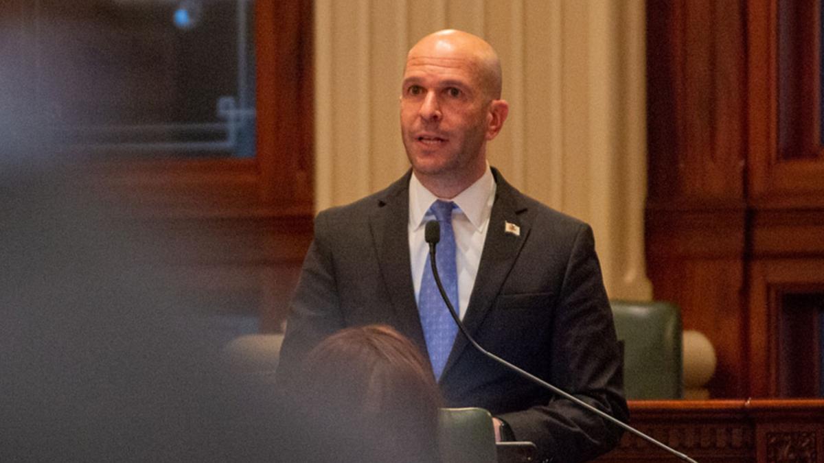 State Rep. Bob Morgan on the floor of the Illinois House in 2024. (Jerry Nowicki / Capitol News Illinois)