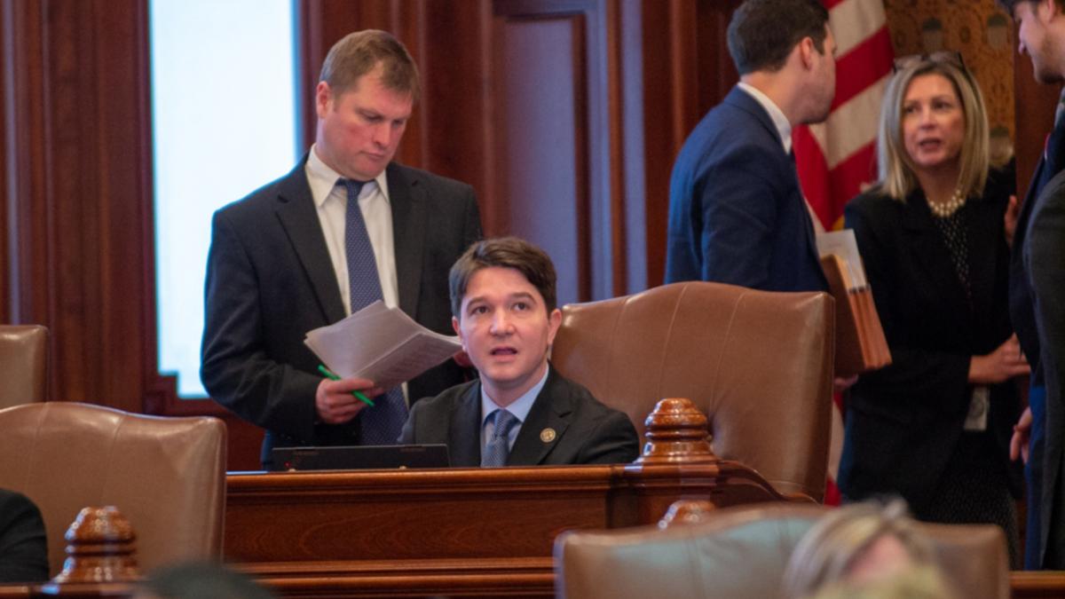 State Sen. Steve McClure, R-Springfield, listens to debate in the Illinois Senate on May 30, 2025. (Jerry Nowicki / Capitol News Illinois)