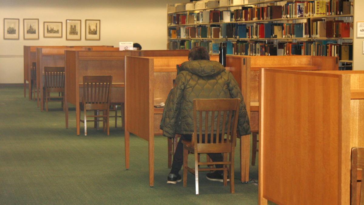 Students study at the John T. Richardson library in Chicago on Saturday, Jan. 17, 2026. (Sam Freeman / Medill Illinois News Bureau)