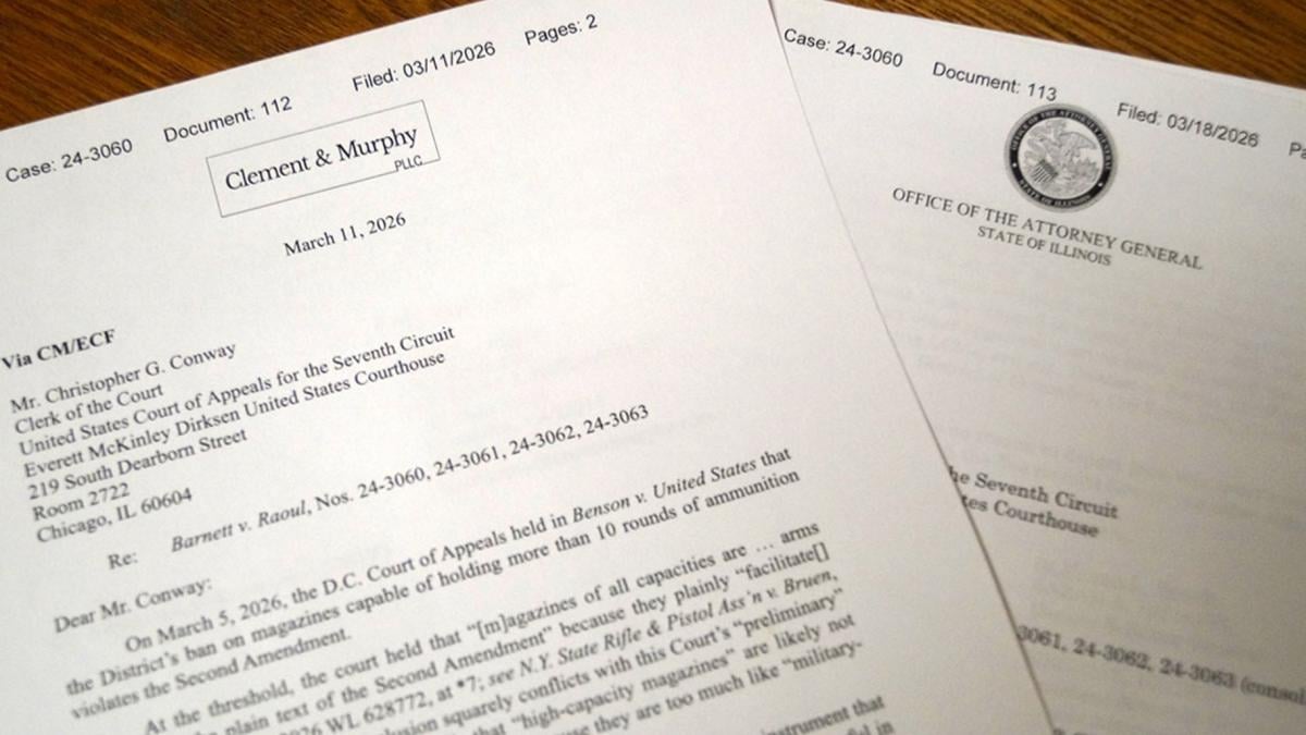 Lawyers in a case challenging Illinois’ ban on assault weapons and large-capacity magazines are asking the 7th Circuit Court of Appeals to consider additional arguments as a three-judge panel continues to weigh the case. (Peter Hancock / Capitol News Illinois)