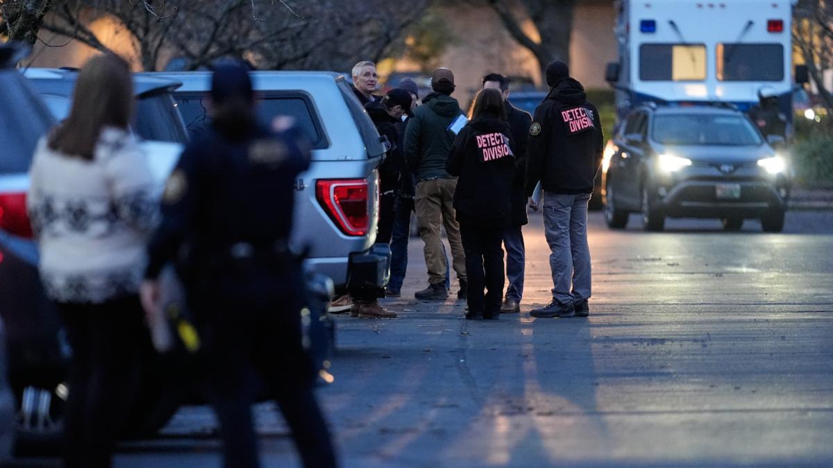Law enforcement officials work the scene following reports that federal immigration officers shot and wounded people in Portland, Ore., Thursday, Jan. 8, 2026. (AP Photo / Jenny Kane)