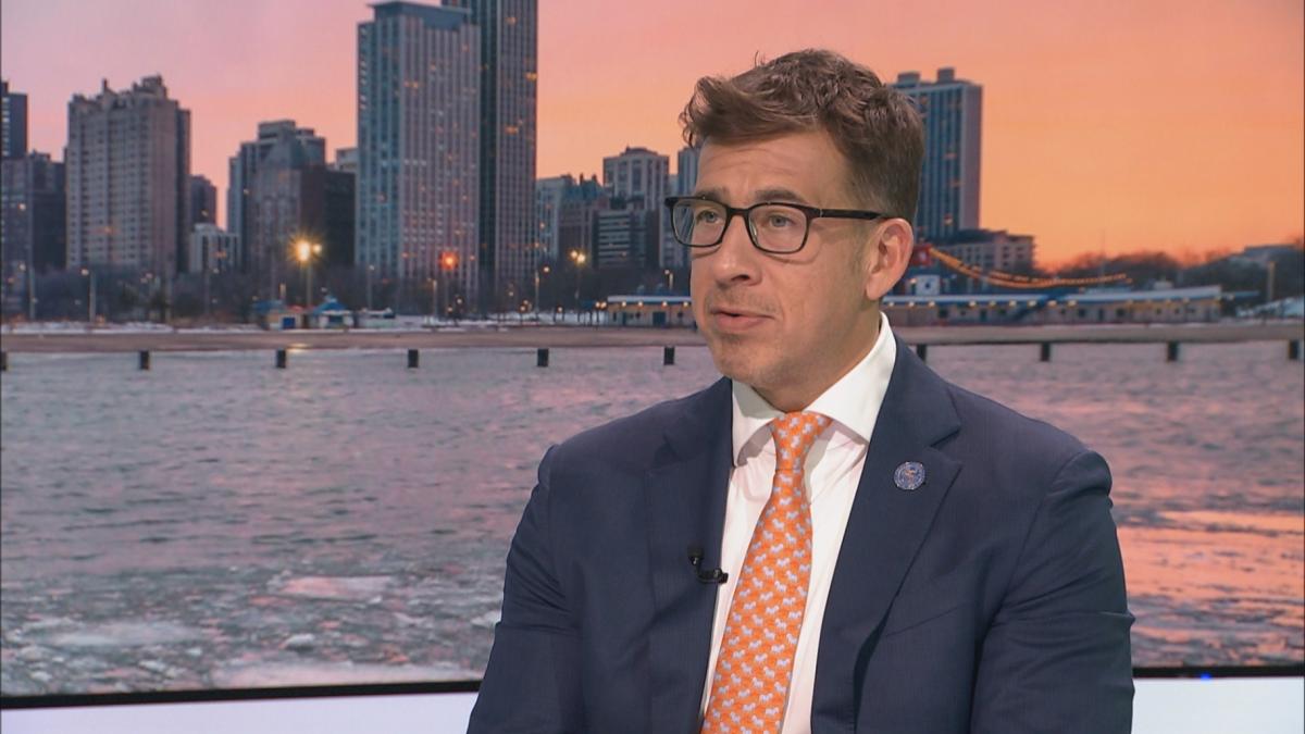 Illinois Secretary of State Alexi Giannoulias appears on “Chicago Tonight” on March 10, 2025. (WTTW News) 