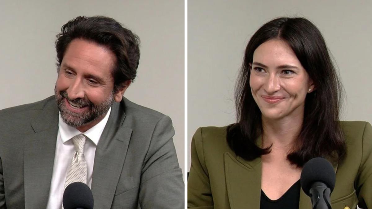 Republican Bryan Drew (left) and Democratic Rep. Margaret Croke are running to succeed comptroller Susana Mendoza. (Andrew Campbell / Capitol News Illinois)