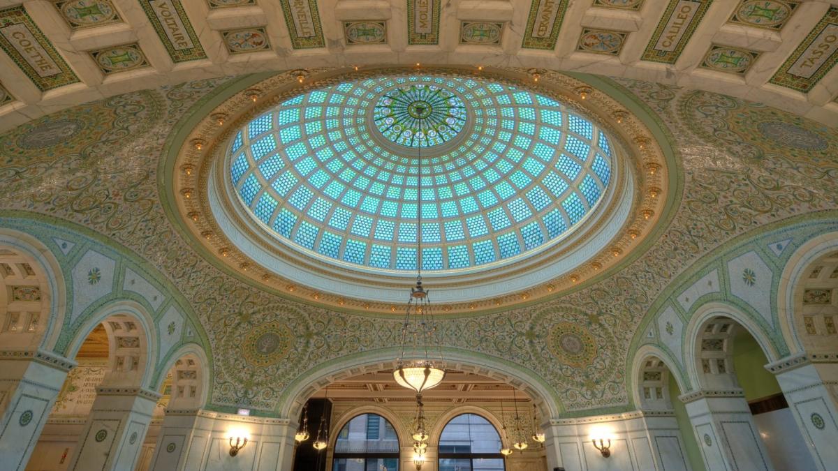 Preston Bradley Hall Tiffany Dome at the Chicago Cultural Center. (Courtesy of Department of Cultural Affairs and Special Events)