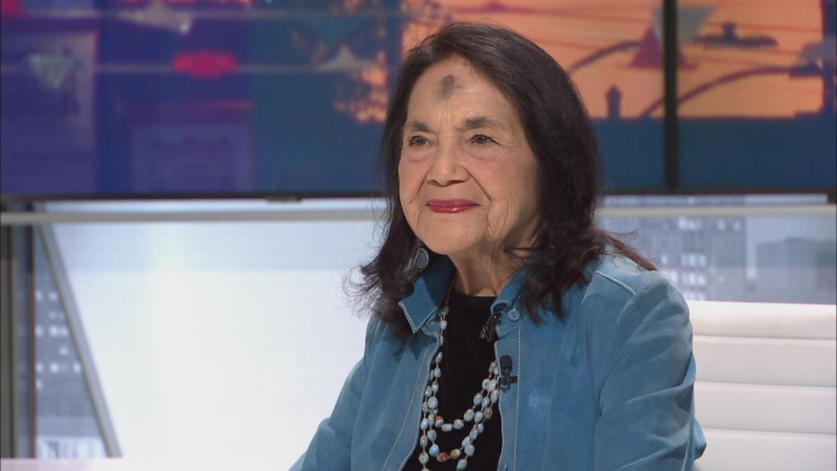 Labor leader Dolores Huera appears on the Feb. 25, 2023, episode of "Latino Voices." (WTTW News)