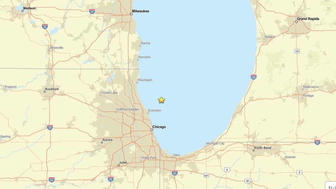 A map of Wednesday’s earthquake epicenter. (U.S. Geological Survey)