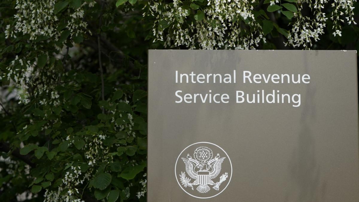FILE - A sign for the Internal Revenue Service building in Washington, on May 4, 2021. (AP Photo / Patrick Semansky, File)