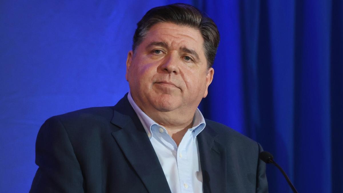 Illinois Gov. JB Pritzker speaks during the McIntyre-Shaheen 100 Club Dinner, Sunday April 27, 2025, in Manchester, N.H. (AP Photo / Reba Saldanha, File)