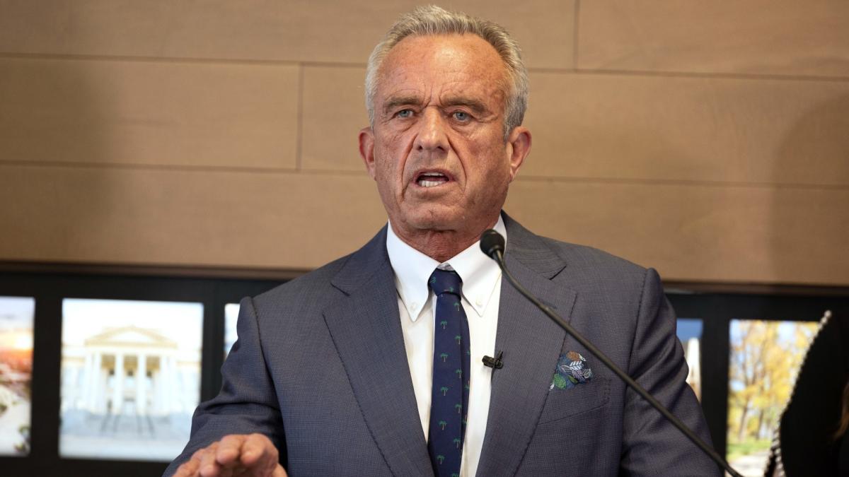 Health and Human Services Secretary Robert F. Kennedy Jr. speaks during a press conference about Utah's new fluoride ban, food additives and SNAP funds legislation, Monday, April 7, 2025, in Salt Lake City. (AP Photo / Melissa Majchrzak)