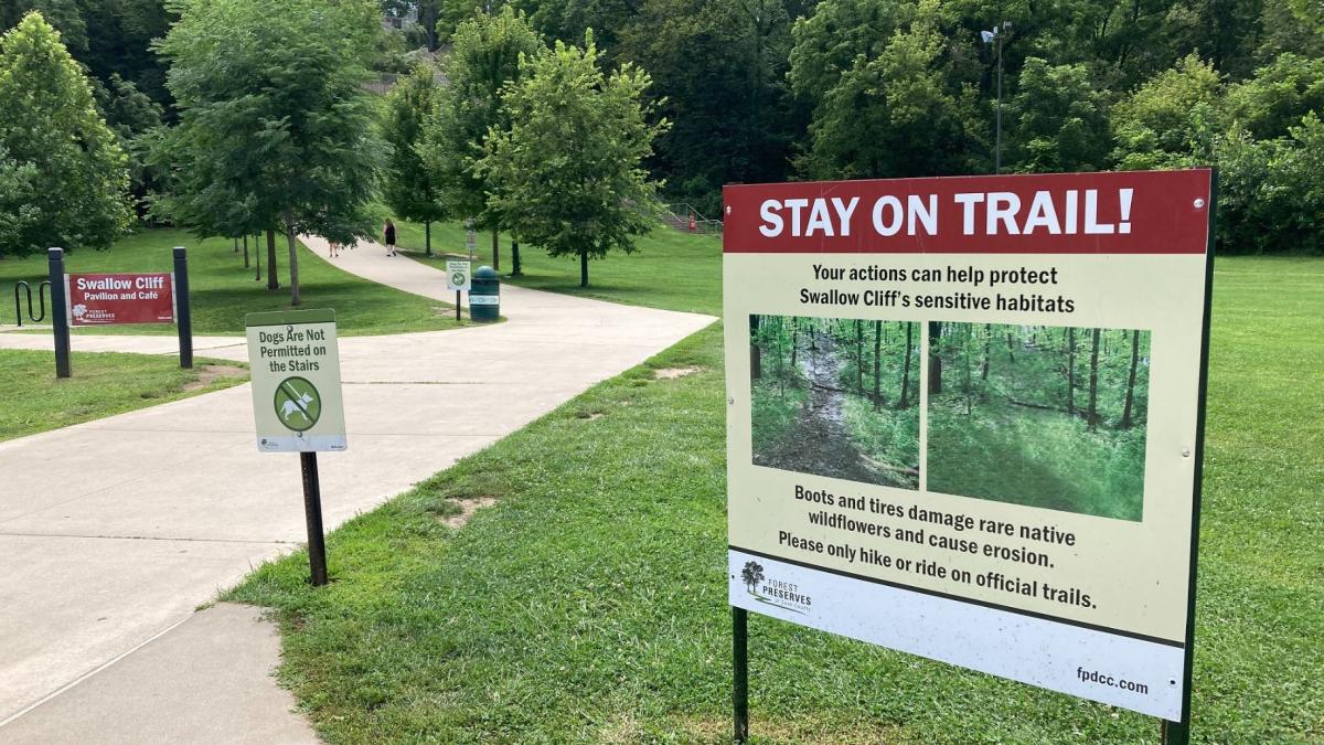 The Forest Preserve District of Cook County launched a campaign in 2023 to keep people off of "unofficial" trails, which were harming rare ecosystems. (Forest Preserve District of Cook County)