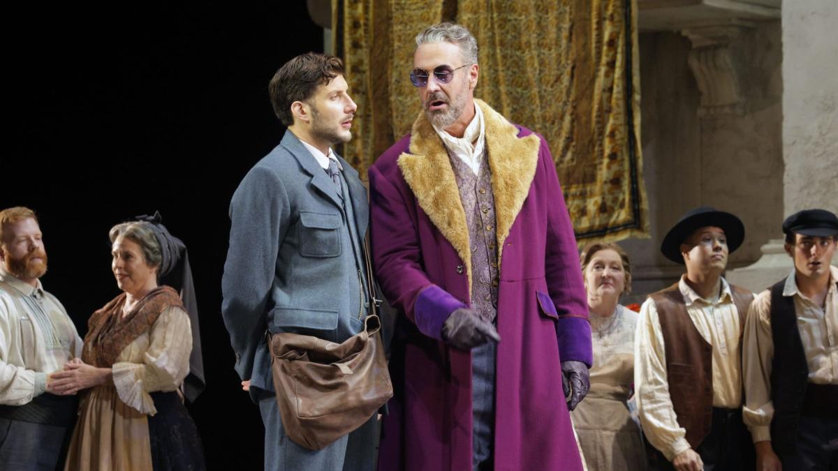 Tommaso Barea and Christian Van Horn in “Don Giovanni.” (Cory Weaver)