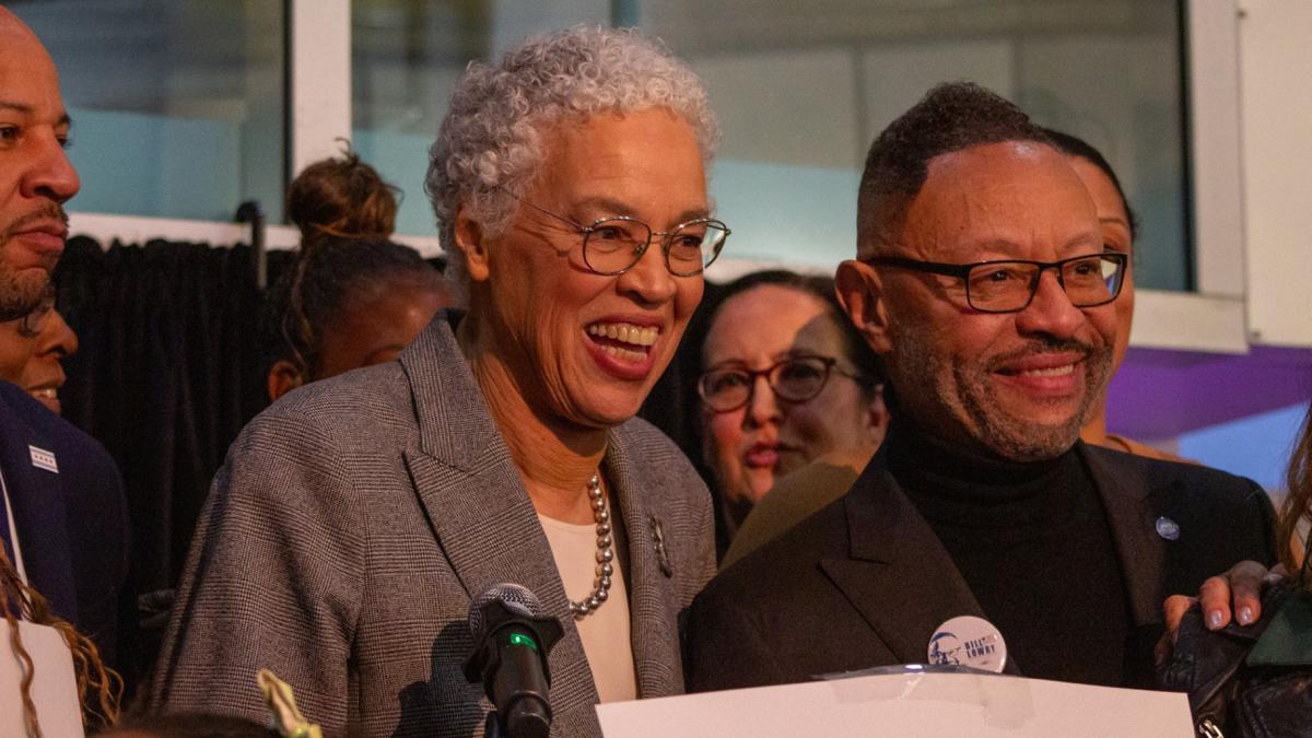 Incumbent Cook County Board President Toni Preckwinkle has declared victory in the March 17, 2026, Democratic primary election. She spoke at a campaign event at Little Black Pearl in Kenwood. (Blair Paddock / WTTW News)